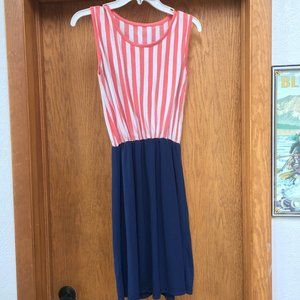 Orange and Blue Cotton Dress